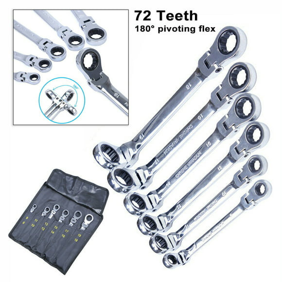 Color : Blue CHENTAOMAYAN Hardware Box End Wrench Dual Head Double End Ring Spanner Deep Offset Ring 6-32mm Hand Tool Set Tool Kits 